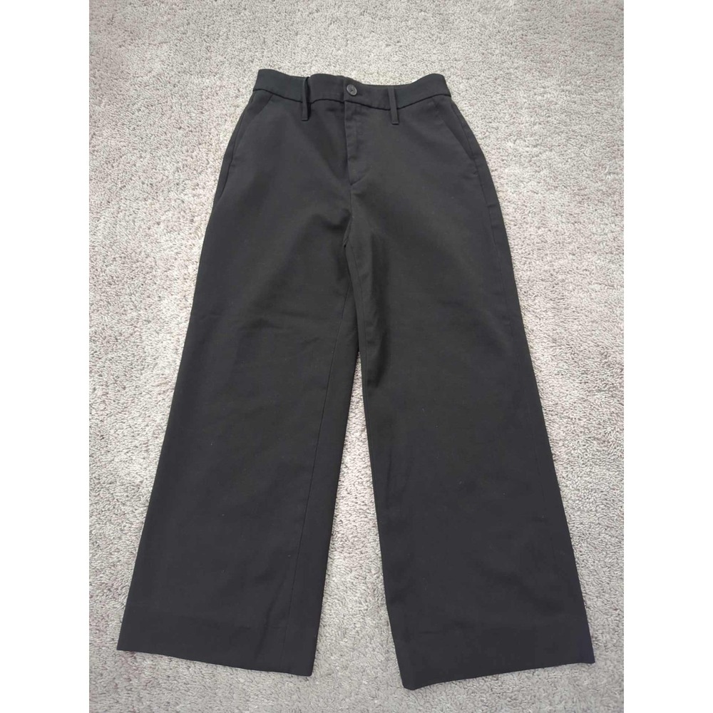 Banana Republic Pants Womens 2 Black Mid Rise Wide Leg Cropped Office‎ Casual